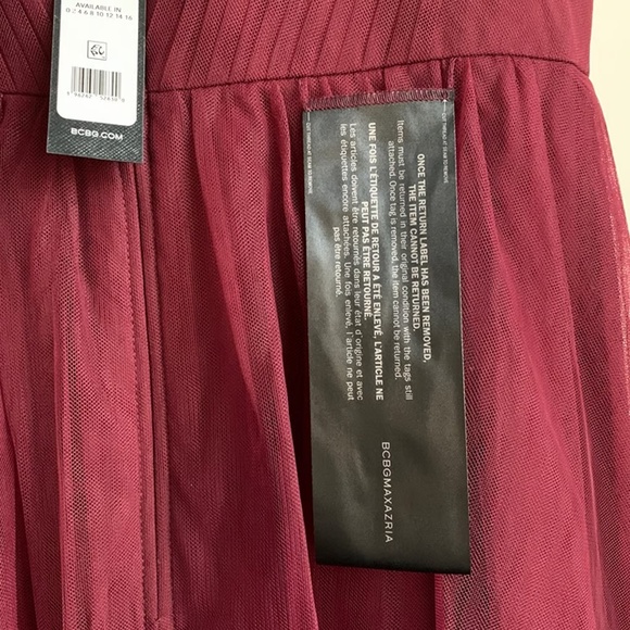 bcbg maxazria Donna Appliqué Sleeveless Evening Gown in Windsor Wine Size 4, NWT - Picture 7 of 10